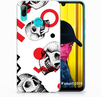 B2Ctelecom Huawei P Smart 2019 TPU Hoesje Design Skull Red