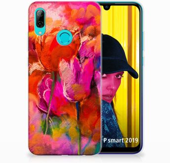 B2Ctelecom Huawei P Smart 2019 TPU Hoesje Design Tulpen