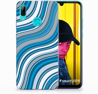 B2Ctelecom Huawei P Smart 2019 TPU Hoesje Design Waves Blue