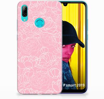 B2Ctelecom Huawei P Smart 2019 TPU Hoesje Design White Flowers