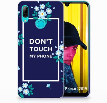 B2Ctelecom Huawei P Smart 2019 TPU Hoesje Flowers Blue DTMP