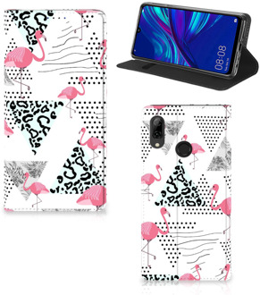 B2Ctelecom Huawei P Smart (2019) Uniek Standcase Hoesje Flamingo Triangle