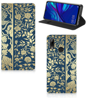 B2Ctelecom Huawei P Smart (2019) Uniek Standcase Hoesje Golden Flowers