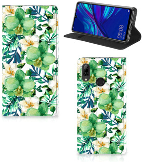 B2Ctelecom Huawei P Smart (2019) Uniek Standcase Hoesje Orchidee Groen