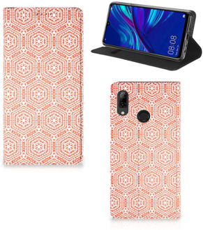 B2Ctelecom Huawei P Smart (2019) Uniek Standcase Hoesje Pattern Orange