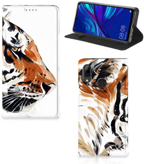 B2Ctelecom Huawei P Smart (2019) Uniek Standcase Hoesje Watercolor Tiger