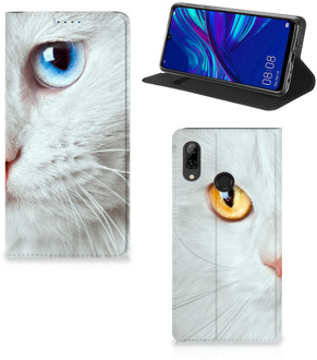 B2Ctelecom Huawei P Smart (2019) Uniek Standcase Hoesje Witte Kat