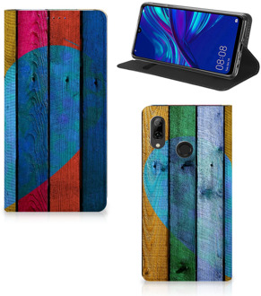 B2Ctelecom Huawei P Smart (2019) Uniek Standcase Hoesje Wood Heart