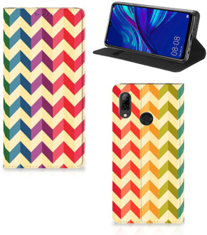 B2Ctelecom Huawei P Smart (2019) Uniek Standcase Hoesje Zigzag Color