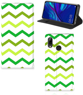 B2Ctelecom Huawei P Smart (2019) Uniek Standcase Hoesje Zigzag Groen