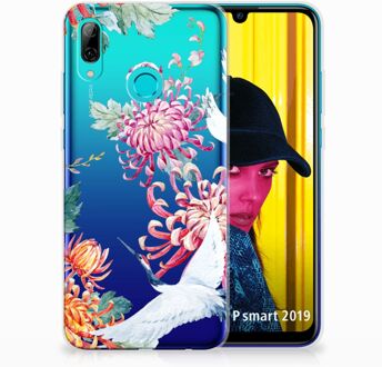 B2Ctelecom Huawei P Smart 2019 Uniek TPU Hoesje Bird Flowers