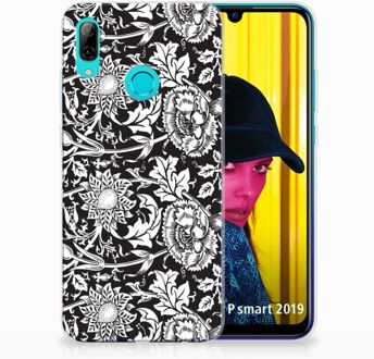 B2Ctelecom Huawei P Smart 2019 Uniek TPU Hoesje Black Flowers