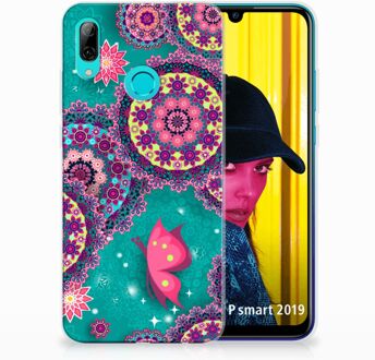 B2Ctelecom Huawei P Smart 2019 Uniek TPU Hoesje Cirkels en Vlinders