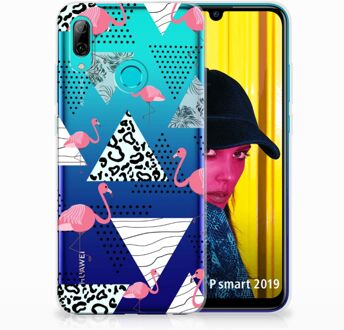 B2Ctelecom Huawei P Smart 2019 Uniek TPU Hoesje Flamingo Triangle