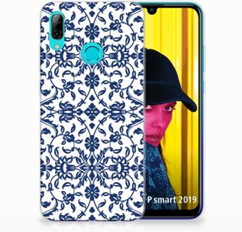 B2Ctelecom Huawei P Smart 2019 Uniek TPU Hoesje Flower Blue