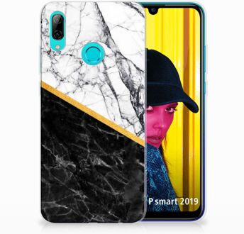 B2Ctelecom Huawei P Smart 2019 Uniek TPU Hoesje Marble White Black