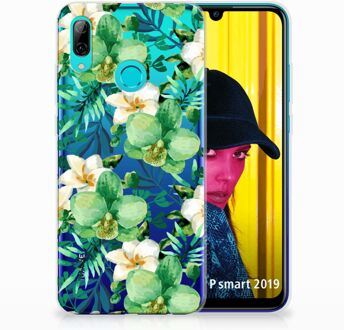 B2Ctelecom Huawei P Smart 2019 Uniek TPU Hoesje Orchidee Groen