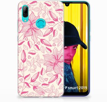 B2Ctelecom Huawei P Smart 2019 Uniek TPU Hoesje Pink Flowers