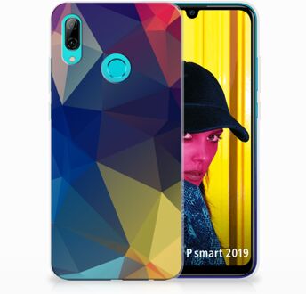 B2Ctelecom Huawei P Smart 2019 Uniek TPU Hoesje Polygon Dark