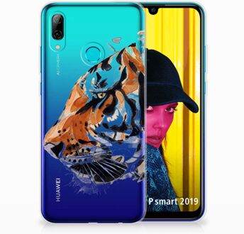 B2Ctelecom Huawei P Smart 2019 Uniek TPU Hoesje Watercolor Tiger