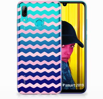 B2Ctelecom Huawei P Smart 2019 Uniek TPU Hoesje Waves Roze