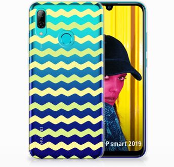 B2Ctelecom Huawei P Smart 2019 Uniek TPU Hoesje Waves Yellow