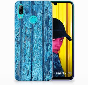 B2Ctelecom Huawei P Smart 2019 Uniek TPU Hoesje Wood Blue