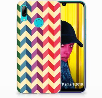 B2Ctelecom Huawei P Smart 2019 Uniek TPU Hoesje Zigzag Color