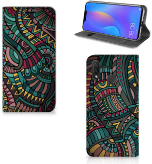 B2Ctelecom Huawei P Smart Plus Standcase Hoesje Design Aztec