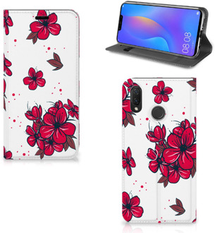 B2Ctelecom Huawei P Smart Plus Standcase Hoesje Design Blossom Red