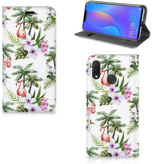 B2Ctelecom Huawei P Smart Plus Standcase Hoesje Design Flamingo Palms