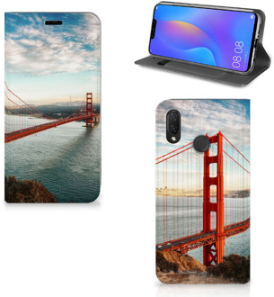 B2Ctelecom Huawei P Smart Plus Standcase Hoesje Design Golden Gate Bridge