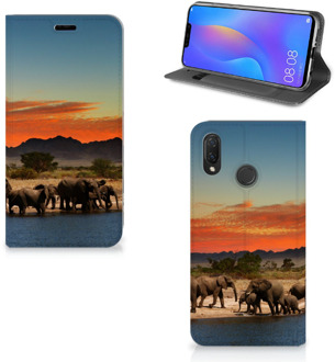 B2Ctelecom Huawei P Smart Plus Standcase Hoesje Design Olifanten