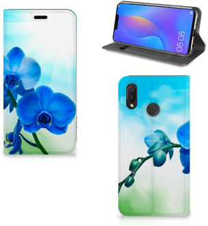 B2Ctelecom Huawei P Smart Plus Standcase Hoesje Design Orchidee Blauw