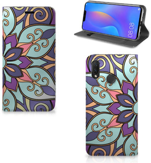 B2Ctelecom Huawei P Smart Plus Standcase Hoesje Design Purple Flower