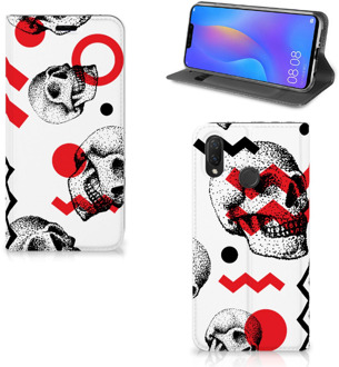 B2Ctelecom Huawei P Smart Plus Standcase Hoesje Design Skull Red