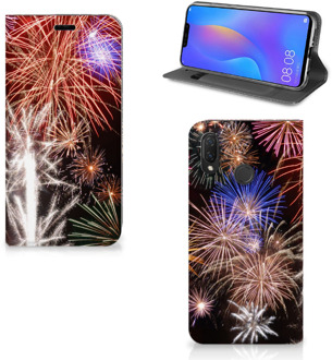 B2Ctelecom Huawei P Smart Plus Standcase Hoesje Design Vuurwerk