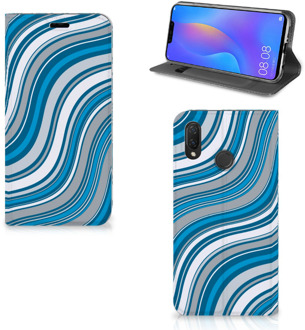 B2Ctelecom Huawei P Smart Plus Standcase Hoesje Design Waves Blue