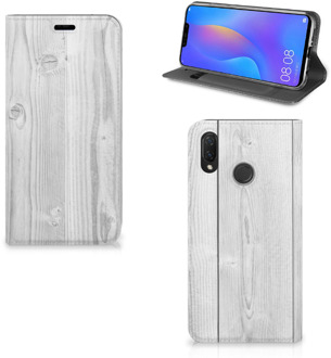 B2Ctelecom Huawei P Smart Plus Standcase Hoesje Design White Wood