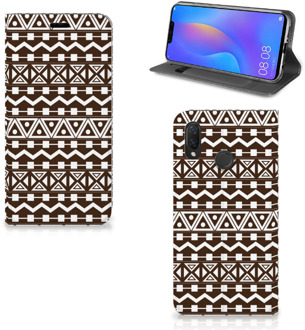 B2Ctelecom Huawei P Smart Plus Uniek Standcase Hoesje Aztec Brown