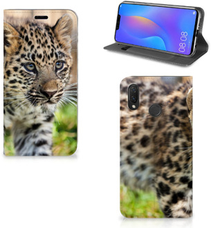 B2Ctelecom Huawei P Smart Plus Uniek Standcase Hoesje Baby Luipaard