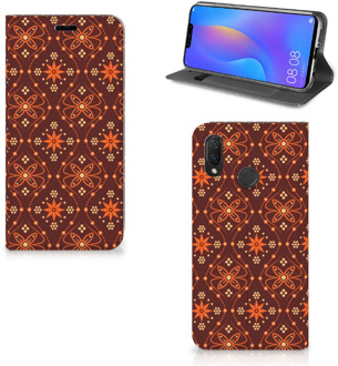 B2Ctelecom Huawei P Smart Plus Uniek Standcase Hoesje Batik Brown