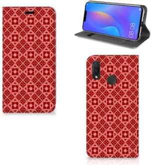 B2Ctelecom Huawei P Smart Plus Uniek Standcase Hoesje Batik Red