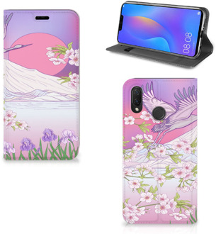 B2Ctelecom Huawei P Smart Plus Uniek Standcase Hoesje Bird Flying