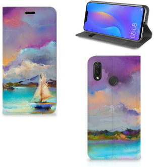 B2Ctelecom Huawei P Smart Plus Uniek Standcase Hoesje Boat