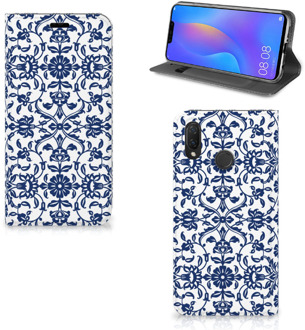 B2Ctelecom Huawei P Smart Plus Uniek Standcase Hoesje Flower Blue