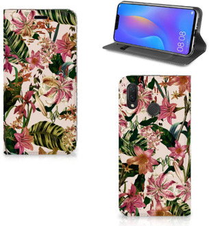 B2Ctelecom Huawei P Smart Plus Uniek Standcase Hoesje Flowers