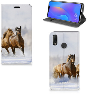 B2Ctelecom Huawei P Smart Plus Uniek Standcase Hoesje Paarden