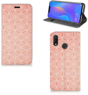 B2Ctelecom Huawei P Smart Plus Uniek Standcase Hoesje Pattern Orange