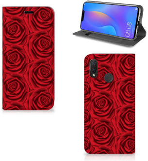 B2Ctelecom Huawei P Smart Plus Uniek Standcase Hoesje Red Roses